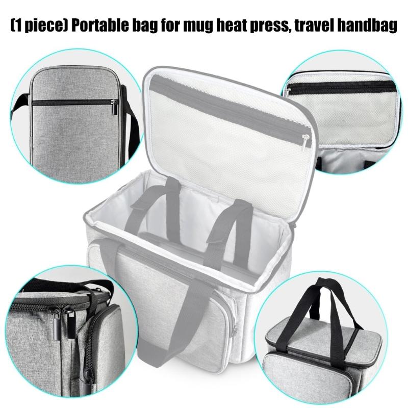 Stylish Travel Storage Bag For Mug Press Machines Craft Supplies Polyester Storage Bag with Removable Padding