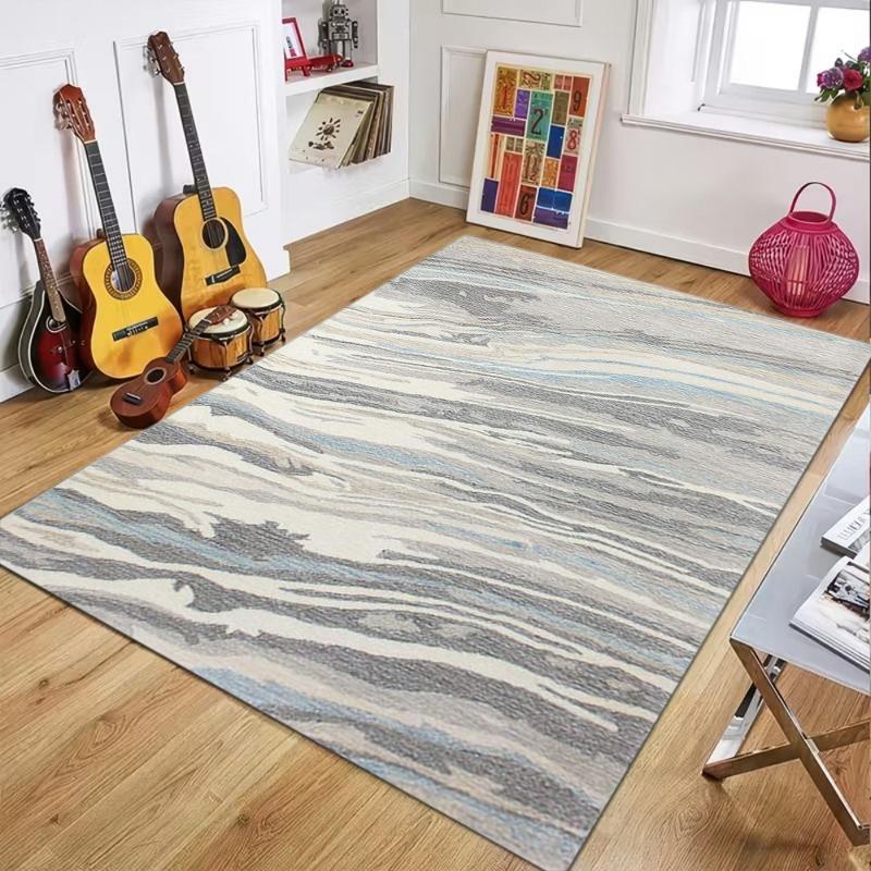 Modern Marble Swirl Pattern Area Rug, Abstract Fluid Art Floor Mat for Living Room Bedroom Non-Slip Washable Home Decor Carpet