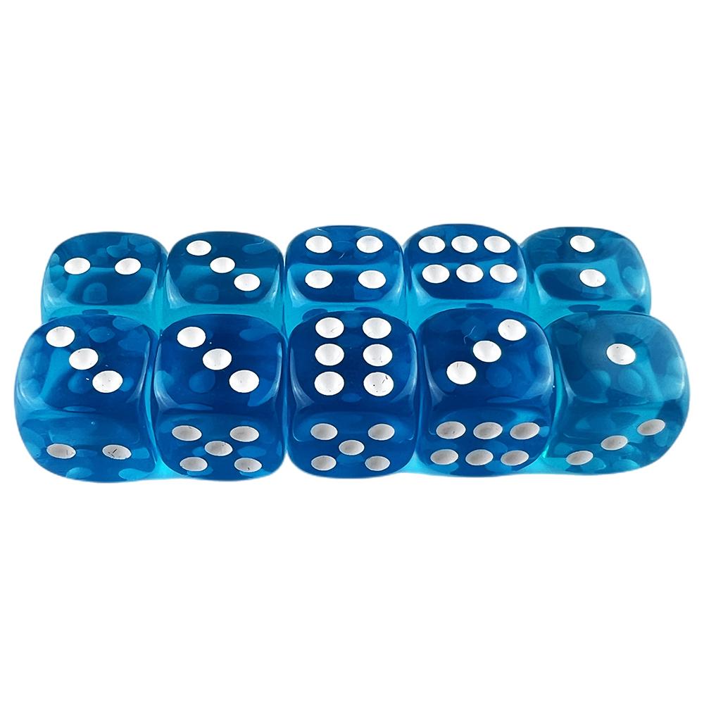 Candy Color Dice 10pcs 6 Sided Translucent Dice Acrylic Game Dice Set