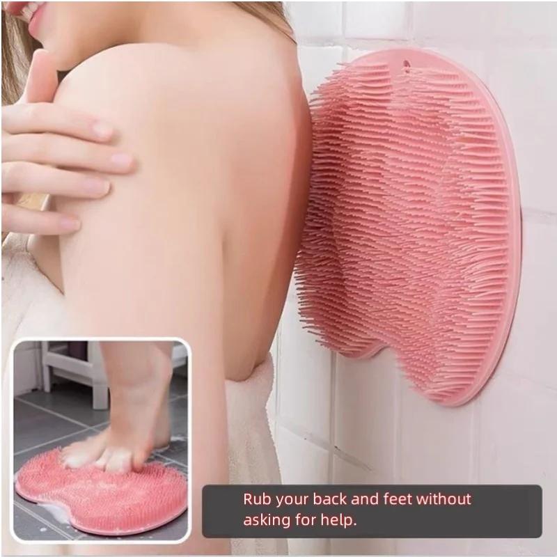 Инструмент для ванны ленивого человека, инструмент для ванны, отшелушивающая массажная щетка для ванны, нескользящий коврик для ванной, силиконовая щетка для ног, скребок для ног