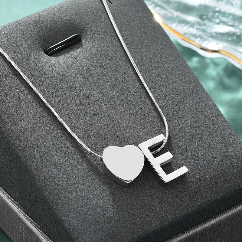 Stainless Steel 26 Letter Pendant Love Necklace Female Whole Body Titanium Steel Snake Chain Premium Sense Clavicle Chain Tide