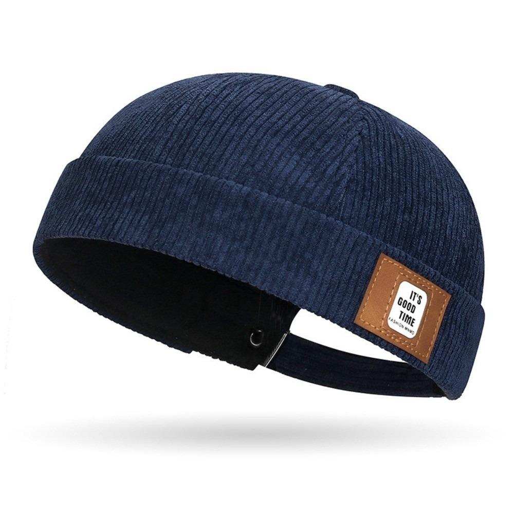 Adjustable Brimless Hat Solid Color Vintage Dome Hat New Landlord Hat Winter