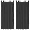 VidaXL Voile Curtains with Rod Pocket 2 Pcs Black, Net Curtain, Sheer Curtain, Window Voile, Treatment of 4102168