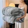 Super Soft Faux Rabbit Fur Shawl Blanket Four Seasons Warm and Cozy