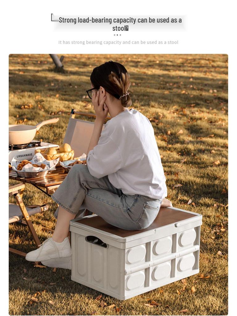 Уличный походный сундук с деревянной крышкой и ручкой