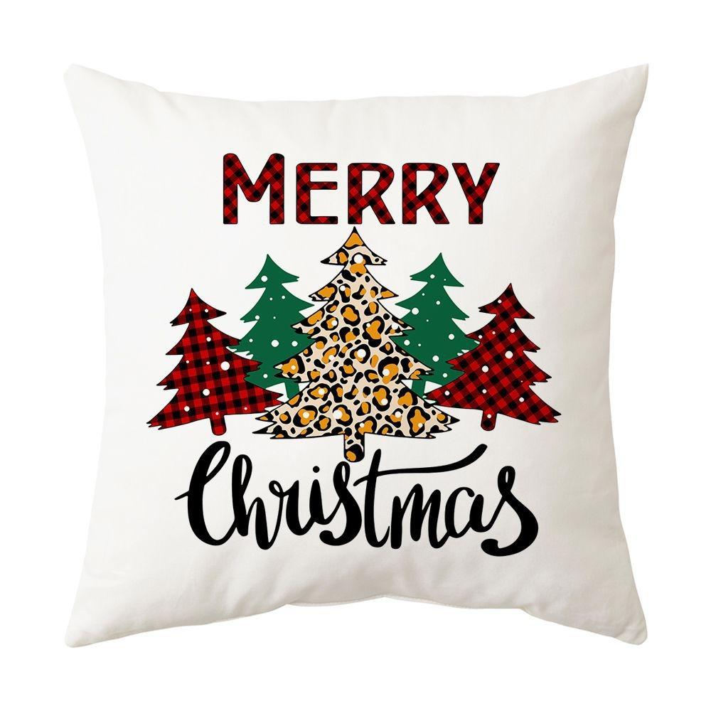 Рождественское украшение для дома чехол для подушки Веселый рождественский снеговик Рождественская елка клетчатый принт чехол для подушки Украшение для дивана