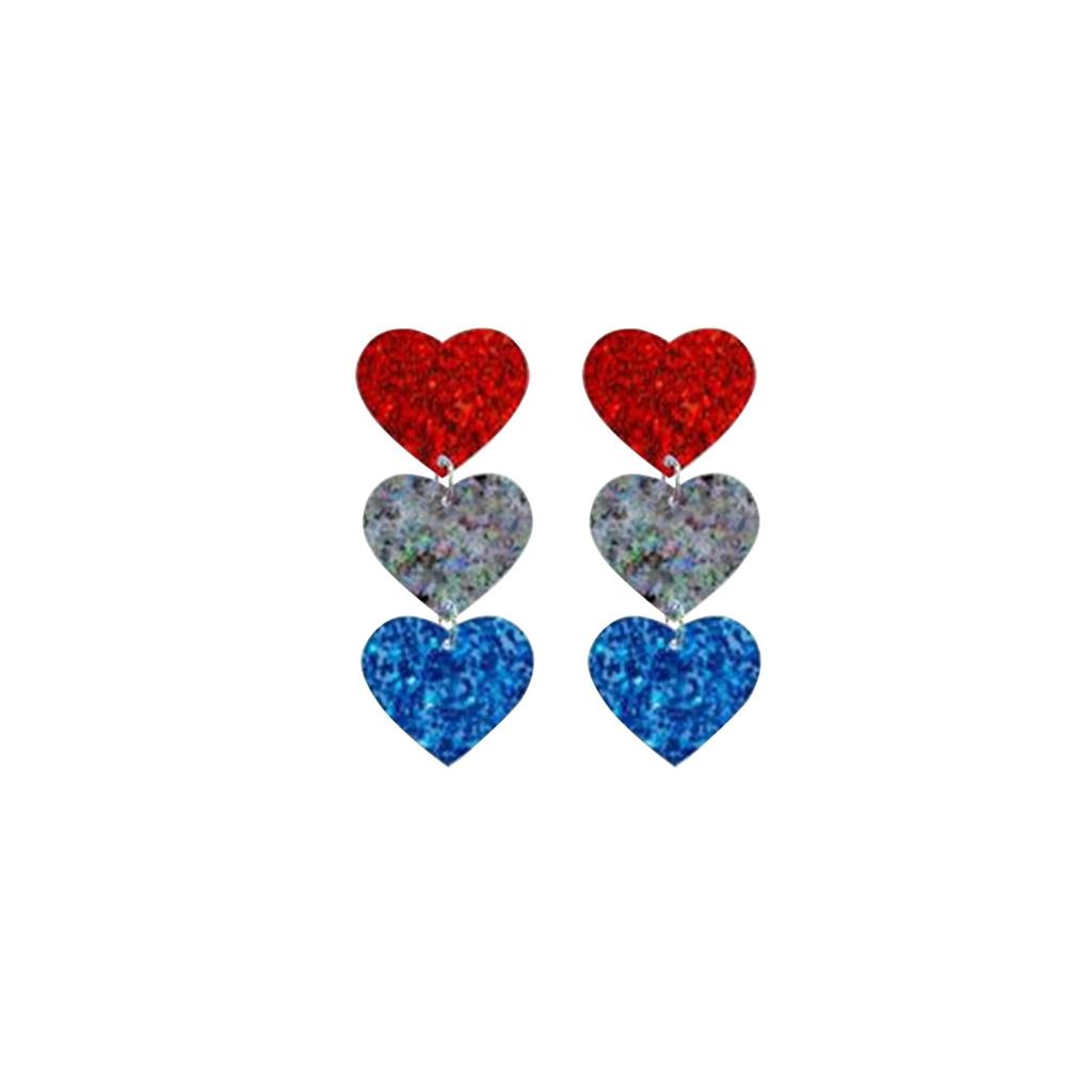 День независимости Америки, красные, белые и синие полосы, Техасская любовь, пятиконечная звезда, США, серьги-крючки, маленькие серьги, серьги