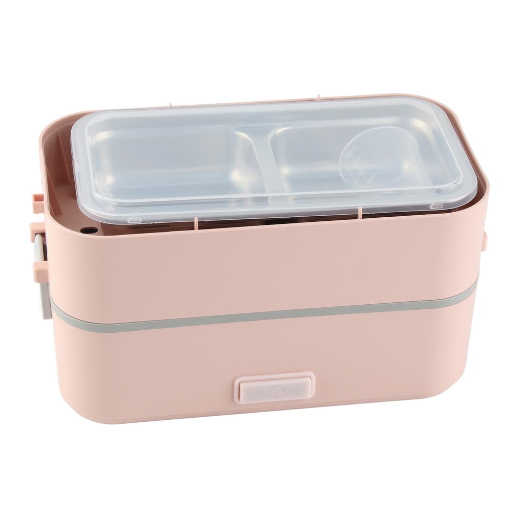 Электрический ланч-бокс с вилкой, двухслойный, из нержавеющей стали, для подогрева на пару, с термоизоляцией, портативный подогреватель пищи