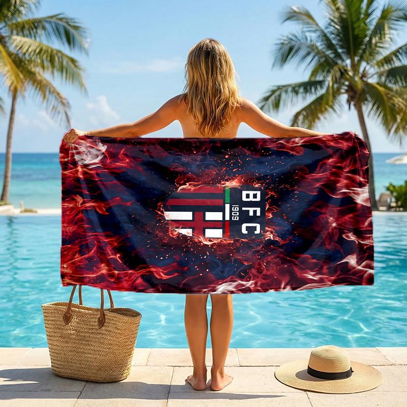 Bologna FC print Quick Dry Beach Towel Microfiber Absorbent Portable Travel Swimming Towel