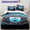 Manchester City F.C Printed Pattern Duvet Cover Set – includes 1 duvet cover and 2 matching pillowcases Bedroom decor Christmas gifts