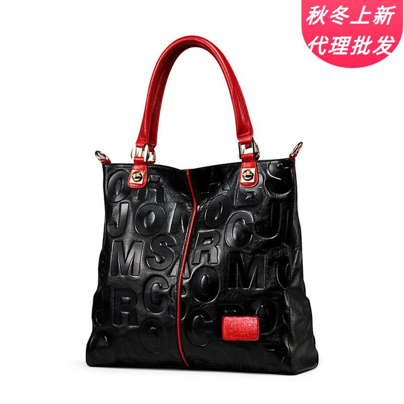 Стильная кожаная женская сумка из коровьей кожи, модная сумка через плечо для женщин, сумка через плечо Oblique Span