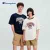 Champion Унисекс свободная хлопковая футболка с принтом логотипа