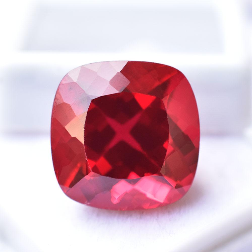 Natural Red Ruby Loose Gemstone 23 ct Square Cushion Shape for Wedding for Jewelry Making and Crafts