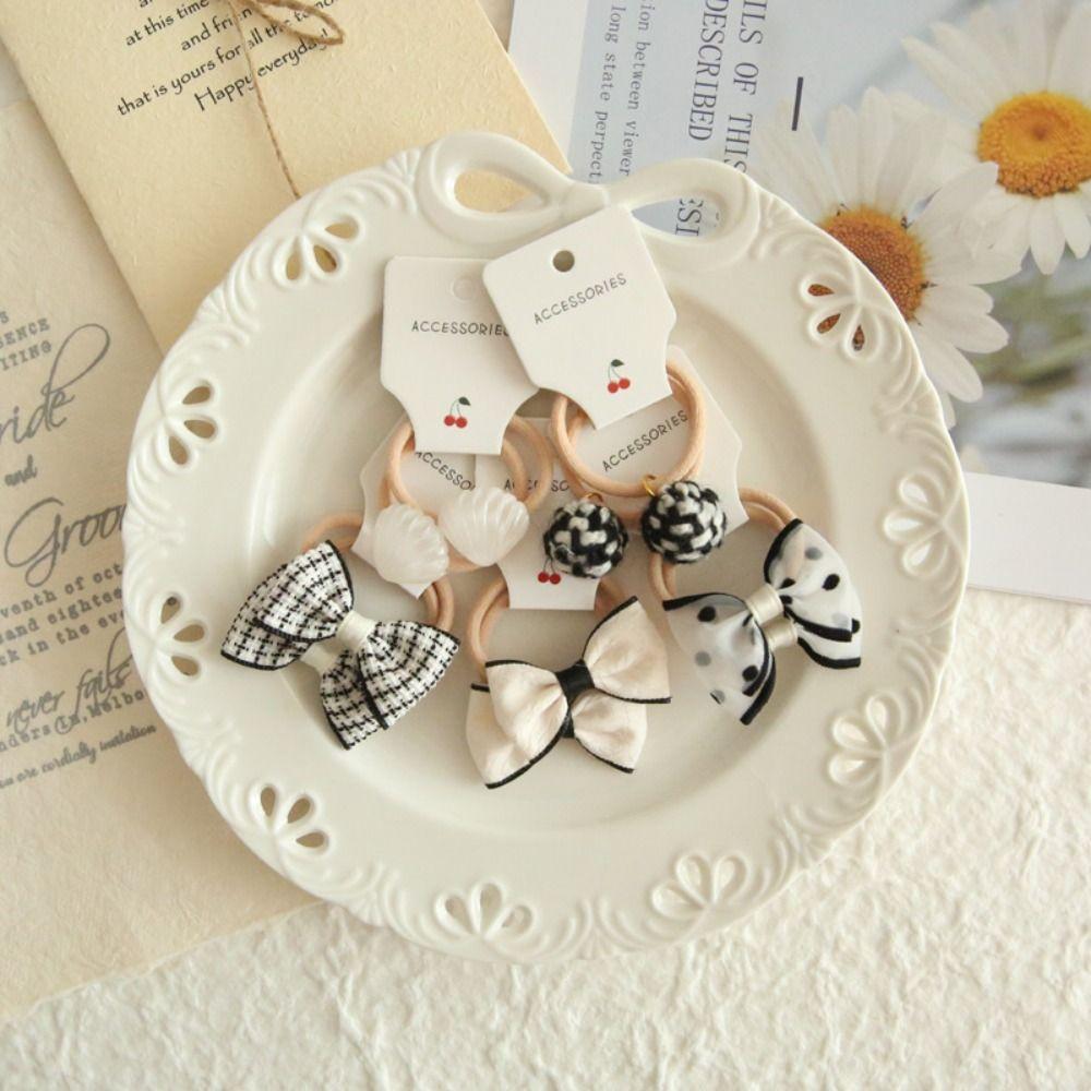 10 шт. милые эластичные резинки для детей, девочек, банты, цветочные головные уборы, резинки для волос, банты