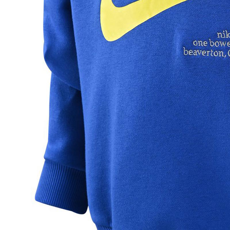 Nike Спортивная флисовая толстовка с круглым вырезом и длинными рукавами с логотипом и буквенным принтом Icon, детская толстовка Game-Royal DX5140-480