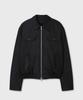 Vern Banded Crop Cotton Blouson (Black)