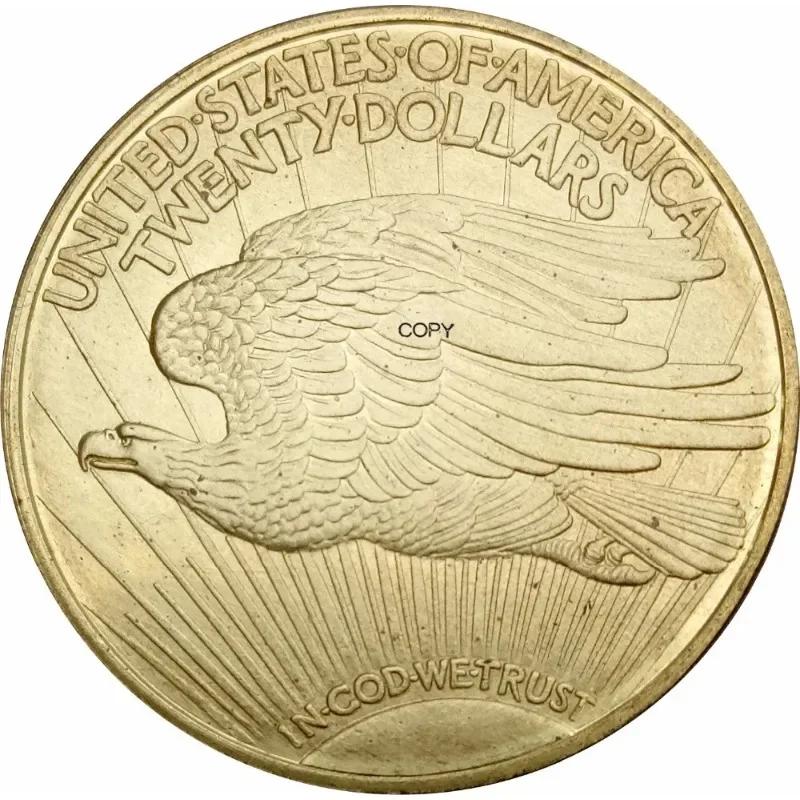 1933 Соединенные Штаты Америки Статуя Свободы Двадцать долларов Сент-Годенса Двойной орел с девизом Латунные металлические копии монет