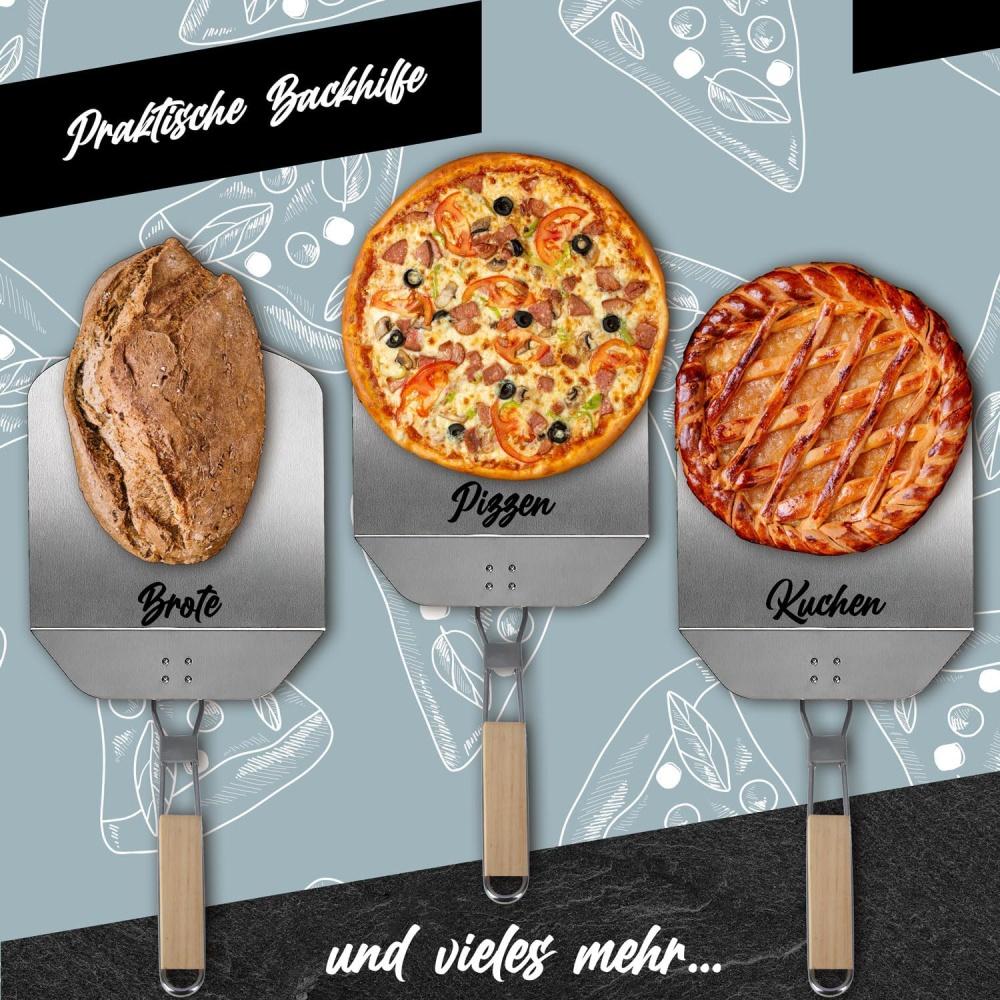 Профессиональная складная лопатка для пиццы с деревянной ручкой, алюминиевая кожура для пиццы, сервер для пиццы, слайдер Brotbach, компактная модель премиум-класса