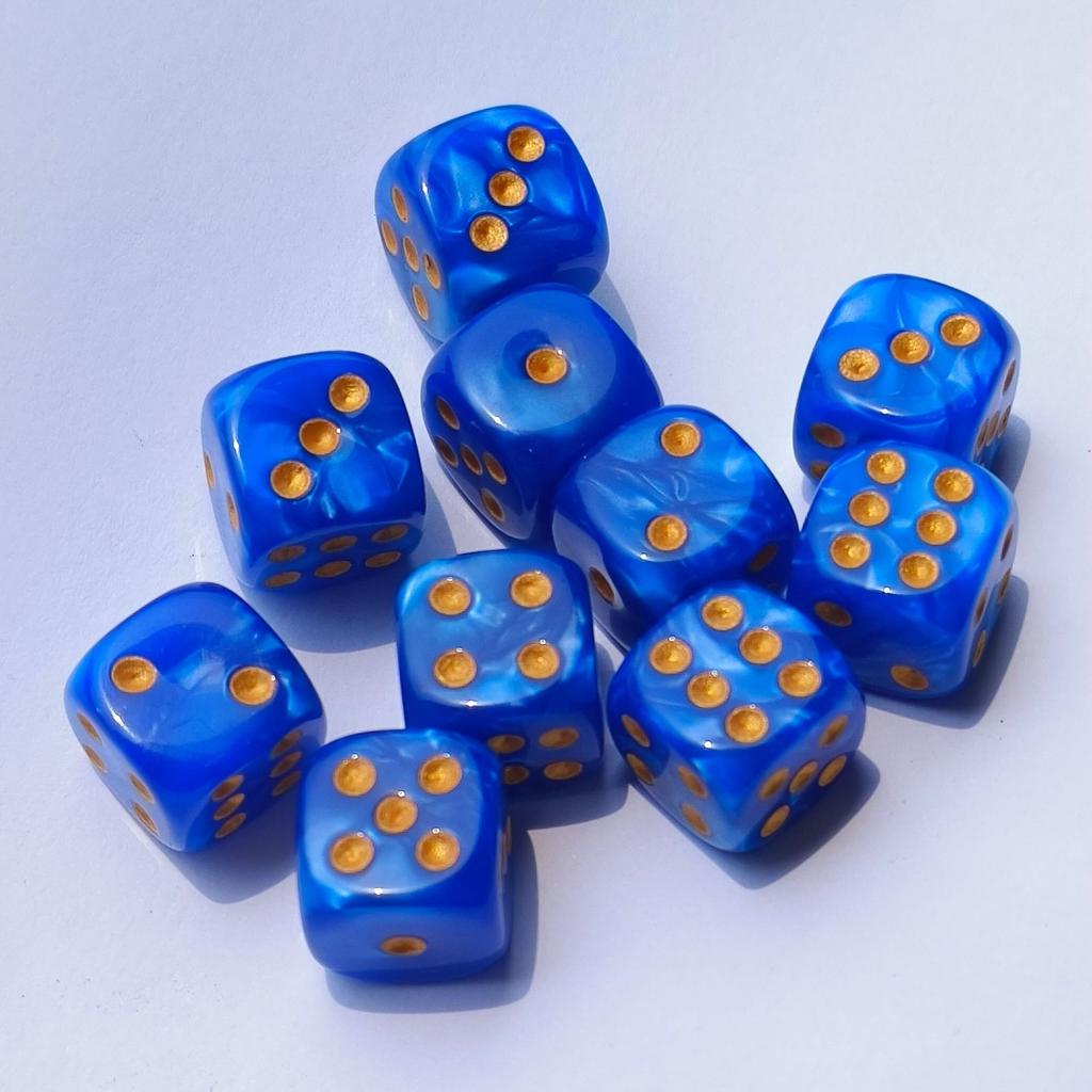 Набор из 10 штук 12-миллиметровых круглых кубиков с жемчужным узором и точками, цифровой набор кубиков, ролевая игра, COC, Dnd, настольная игра, кубики для развлечений для беговой группы, Dnd