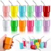 1 Piece 2oz Mini Tumbler Shot Glass with Straw and Lid Stainless Steel Cute Cups Double Wall Vacuum Insulated Shot Glasses Cups
