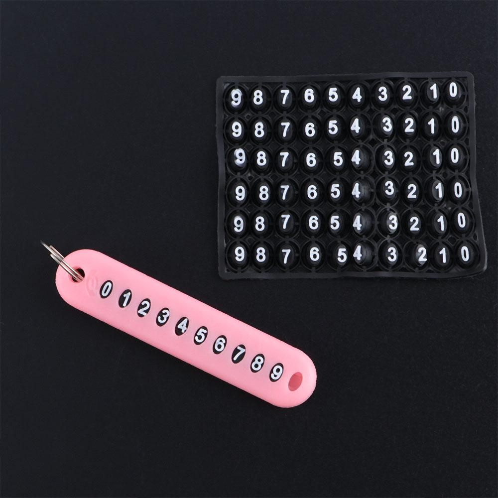 Parking Portable Key Pendant Phone Number Key Ring Anti-lost Key Chain Phone Number Plate Card