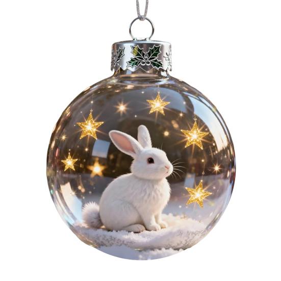 Yousheng 3D Животное Рождественское Украшение Прозрачный Пластиковый Рождественский Шар Подвесные Украшения с Блестящими Звездными Акцентами для Зимнего Праздничного Декора Дерева