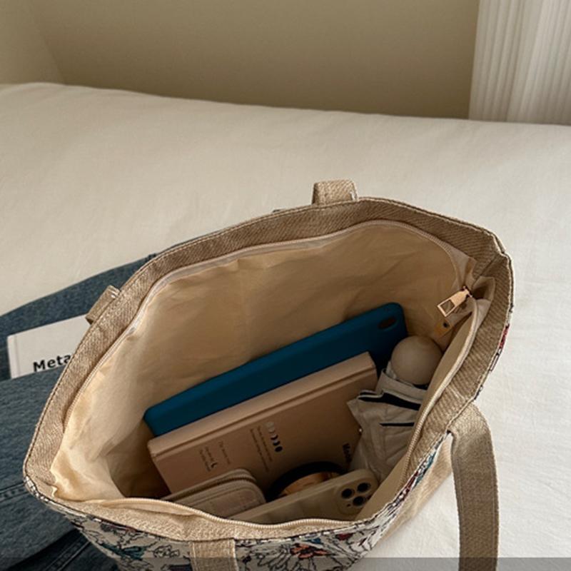 Large Size Beach Bag Fashion Folding Women Handbag Shoulder Bags Ladies Casual Flower Printing Shopping Tote