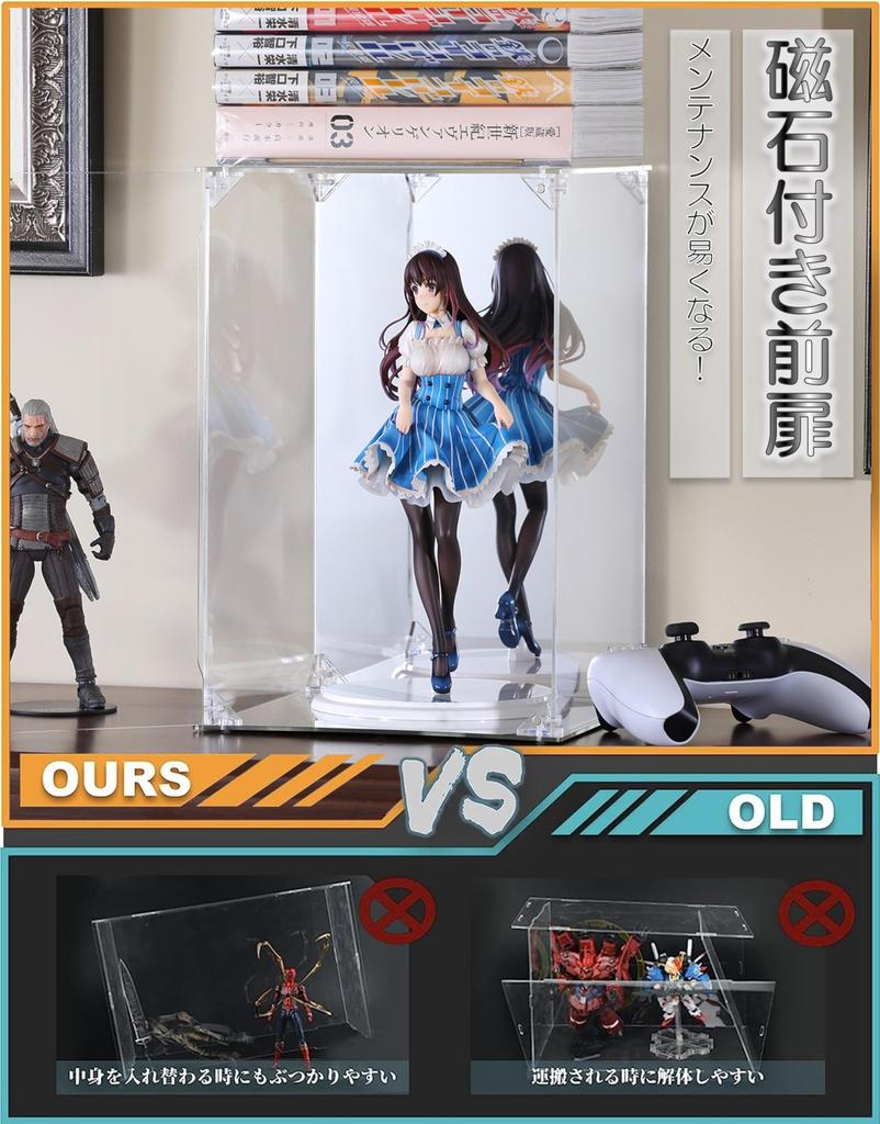 COOLTAKU Фигурка УФ Подставка Задняя Магнит Магнит Передняя Коллекция Больше Собрано Акриловая Витрина Ткань для Чистки Пятен в Комплекте 30 x Глубина 15 x Высота