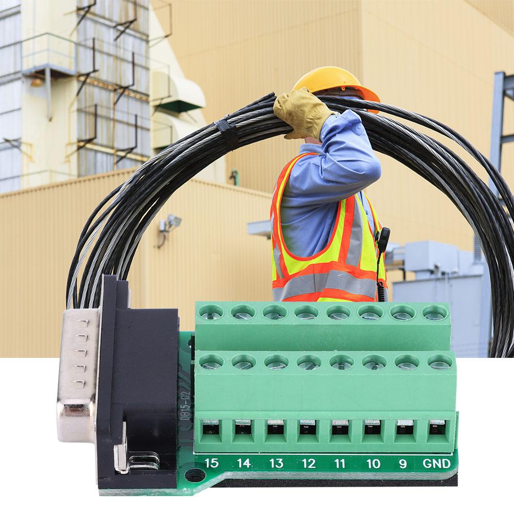 2Pcs DB15 G2 00 DB15 to Terminal Block Board Male Connector Riveting Tooth Type