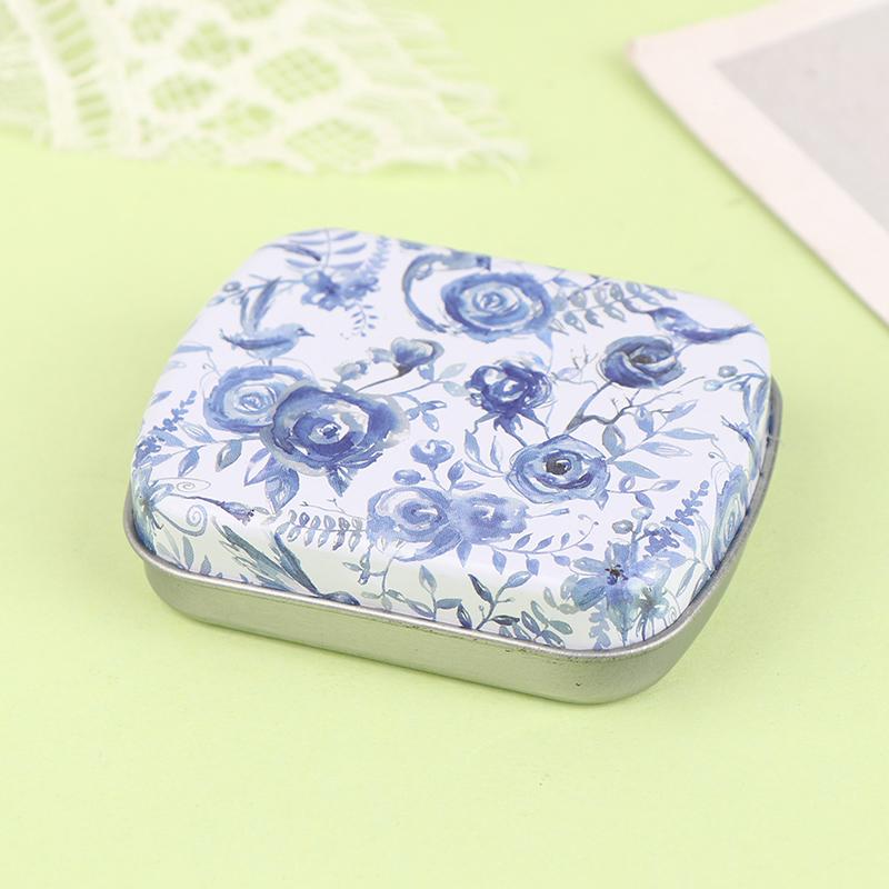 Мини-конькобежец, маленькая металлическая портативная коробка для хранения, мини-прямоугольные пустые банки на петлях