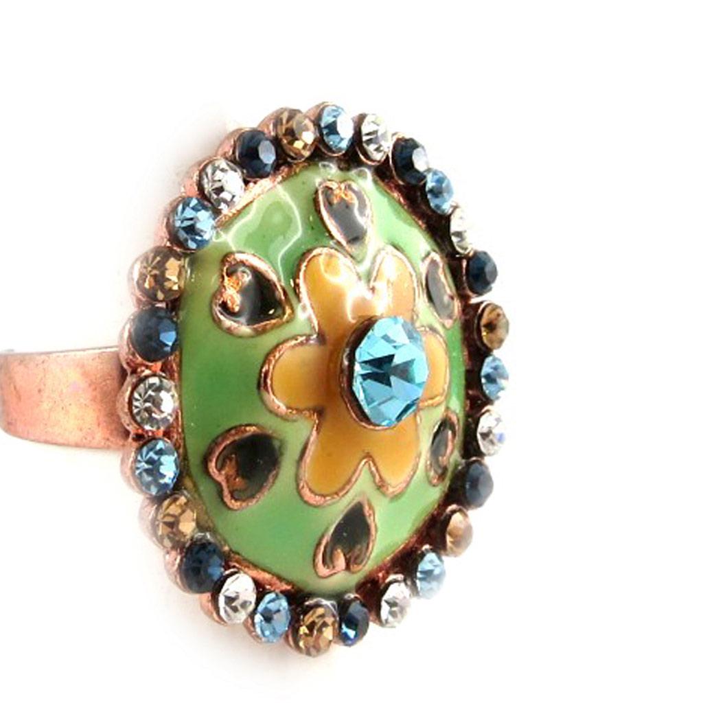 Les Trésors De Lily [D8739] - Дизайнерское кольцо "Alienor" зелено-синее