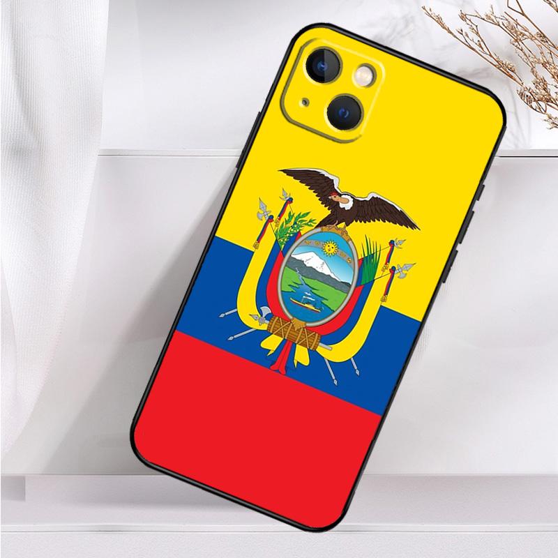 Ударопрочный чехол с флагом Эквадора для iPhone 17 11 14 15 16 Pro Max Plus 12 13 Mini 16e 17 Air Чехол для телефона