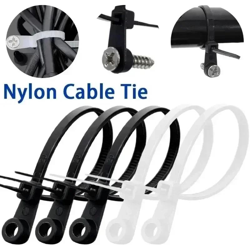 Heavy-Duty Nylon Screw Hole Cable Ties-Adjustable Self-Locking Straps for DIY & Industrial Fastening,Multipurpose Cord Organizer