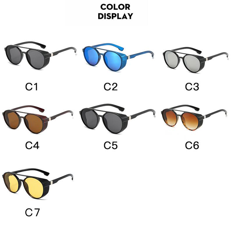 Солнцезащитные очки в стиле стимпанк, женские и мужские винтажные очки, круглые очки, модные солнцезащитные очки в стиле стимпанк в стиле ретро