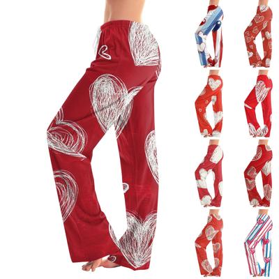 Женские пижамные штаны, одежда для сна, повседневные брюки с эластичной резинкой на талии, удобные прямые свободные брюки для йоги