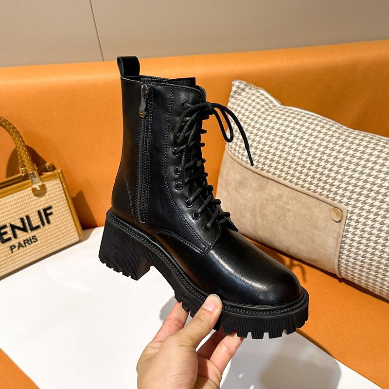 Мартинсы на внутренней платформе, женские, в британском стиле, средней высоты, на толстой подошве, в стиле ретро, дымчатые, ботинки челси, универсальные, короткие, на осень и зиму