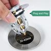 Универсальный сливной фильтр Rebound Drain Plug для раковины, выдвижной хромированный фильтр для раковины с улавливателем волос, сливной заглушка для раковины в ванной комнате, легко нажимаемый тип