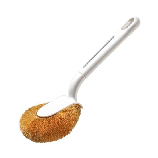 Pot Brush Ergonomic Long Handle Coconut Palm Bristles Cleaning Brush Multifunctional Kitchen Cleaning Tool