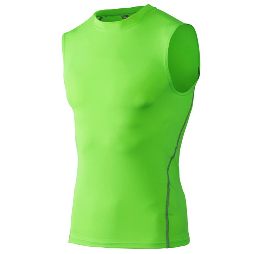 Мужская спортивная футболка без рукавов для бега, баскетбольный компрессионный тренировочный жилет, майка для фитнеса, базовый слой, футболка, спортивная одежда, быстросохнущая