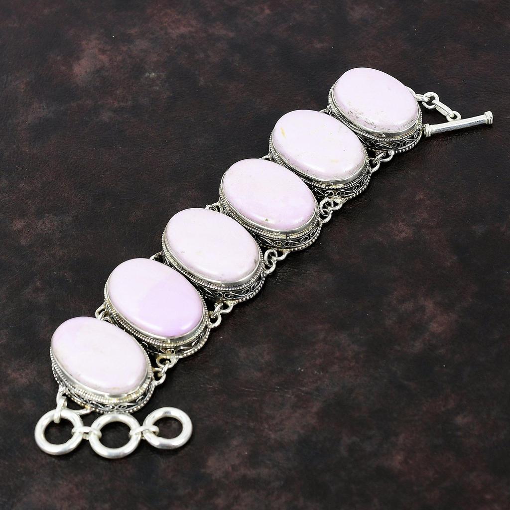 Браслет из драгоценного камня фосфосидерита, браслет из стерлингового серебра 925 пробы, дизайнерские ювелирные изделия, регулируемый браслет-цепочка, винтажный браслет ручной работы для подарка