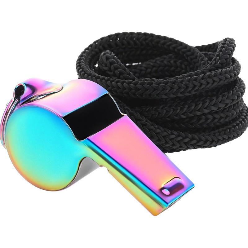 Уличный свисток для выживания Высококачественный свисток из нержавеющей стали Черный Розово-золотой Свисток на шею Спортивный свисток Свисток спасателя