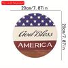 2D плоский 20*20 см 1 шт Боже, благослови Америку 4 июля Флаг США узор Добро пожаловать Украшение двери День независимости патриотическая тематика Дверь&Вечеринка&Фермерские дома Знак