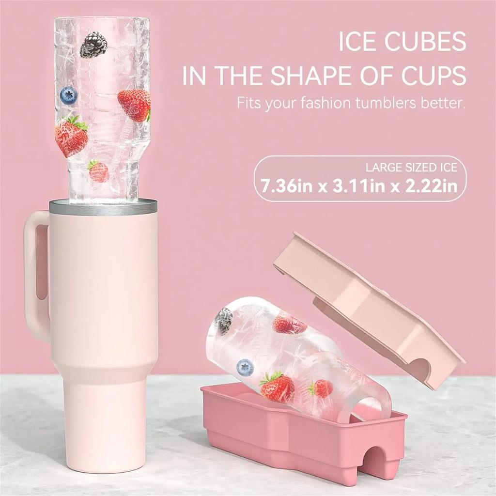 Форма для подноса для кубиков льда для стакана Stanley Cup Силиконовая цилиндрическая форма для изготовления кубиков льда Подходит для 40 унций Формы для больших кубиков льда