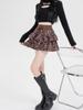 Женская леопардовая юбка Y2k Shoujo Girl Aesthetic 2000s Mini Ruffles Skirt Gyaru Coquette с эластичной талией Cyber Punk Cake Skirt