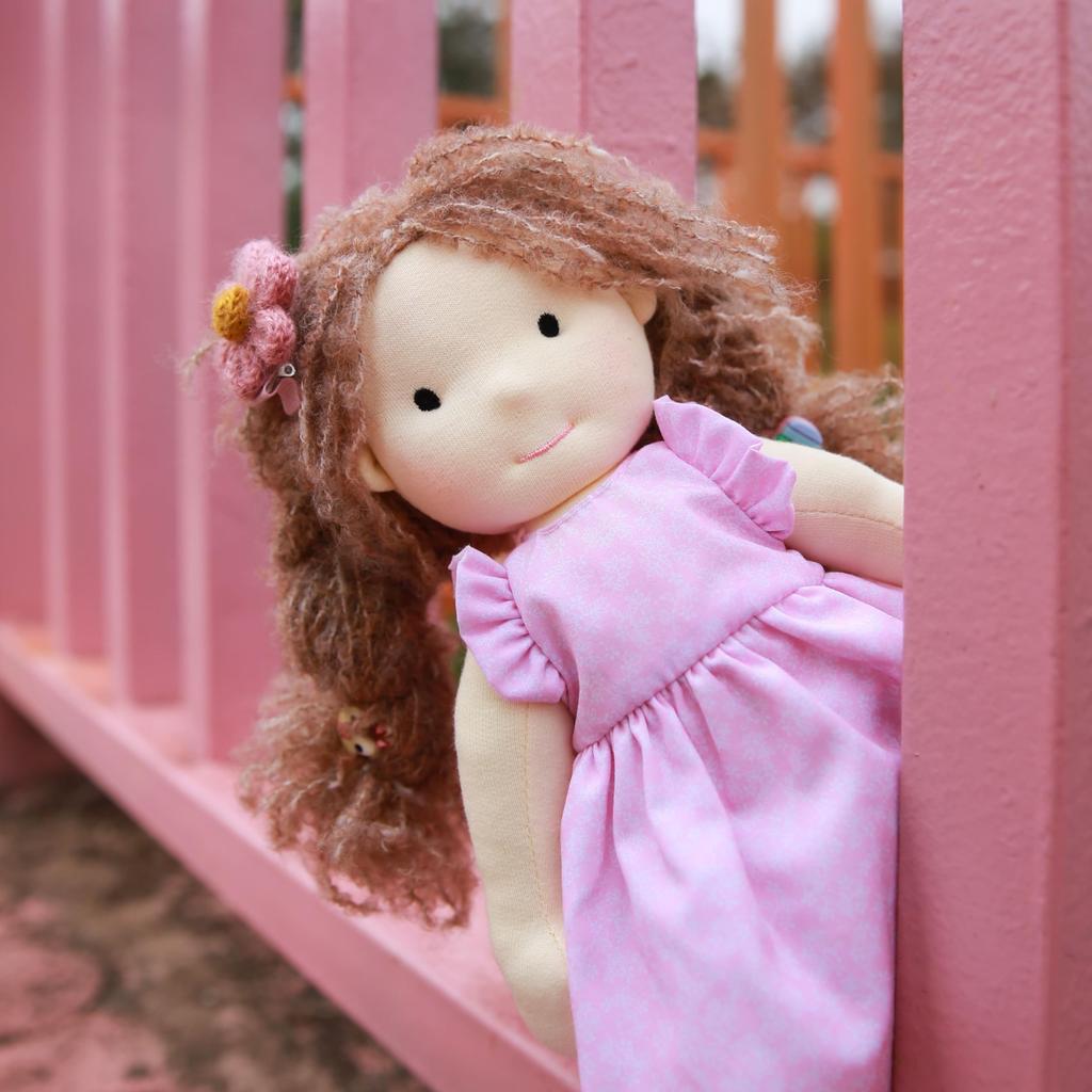 BlissfulPixie Waldorf Doll Handmade Doll Amy Soft Girl Cute Plush Toy Perfect Doll for Kids - 12"