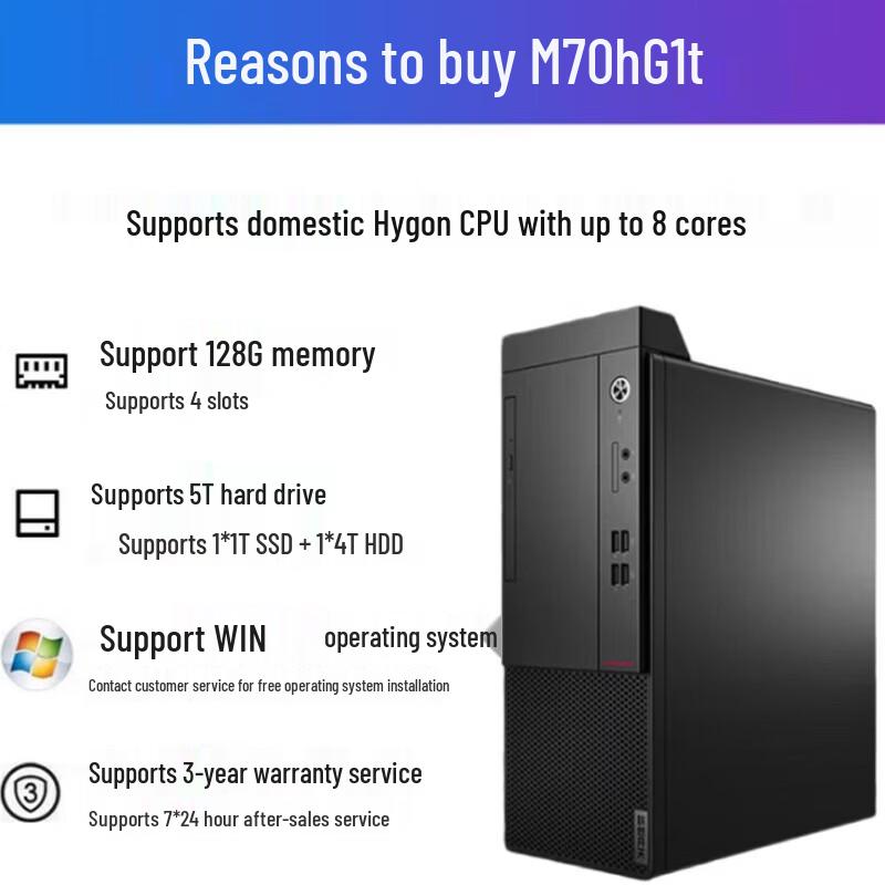 Lenovo M70H G1t Настольный ПК для безопасных вычислений (Китайская версия)