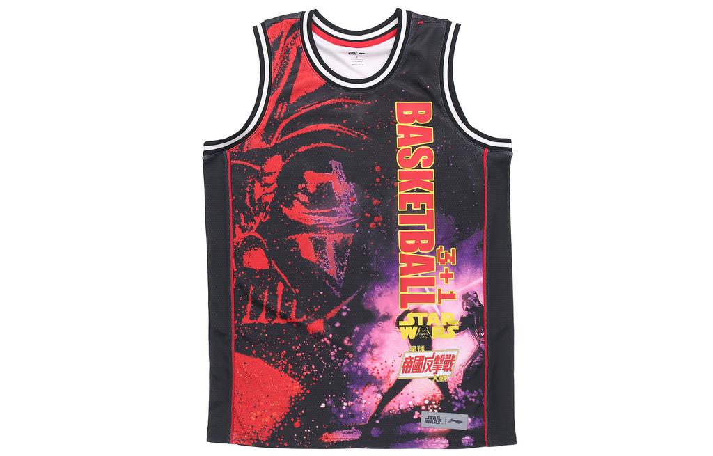 Li Ning Баскетбольная майка мужская черная красная AAYQ241-1