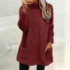 Sweatshirts For Women Mock Turtleneck Fall Winter Warm Sweater Plus Size Tunic Pullover Tops With Pockets
