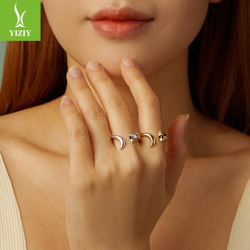 Кольцо Открытое Животное Лиса, Кольцо-Шарм из Стерлингового Серебра 925 пробы