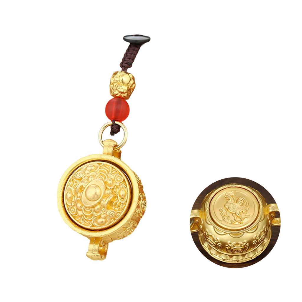 Подвеска-брелок с символом китайского зодиака, символизирующая удачу и богатство, изготовленная из прочного металла с изысканными деталями.